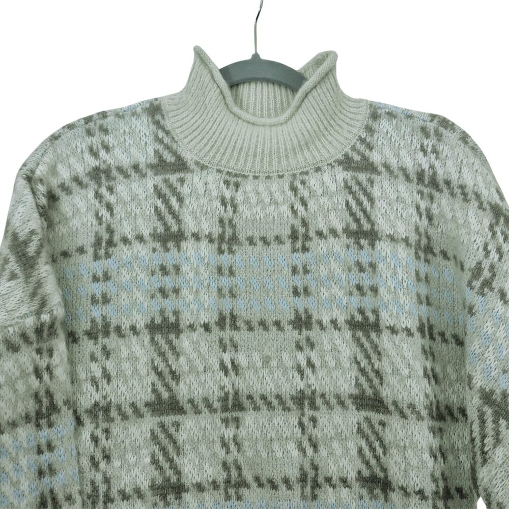 Arizona Juniors Womens XL / XXL Mock Neck Long Sleeve Plaid Pullover Sweater NWT - Picture 3 of 10
